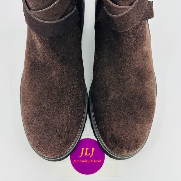 Donald Pliner Women's Captain Dark Brown Suede Buckle Booties Size 6.5 - Picture 5 of 12